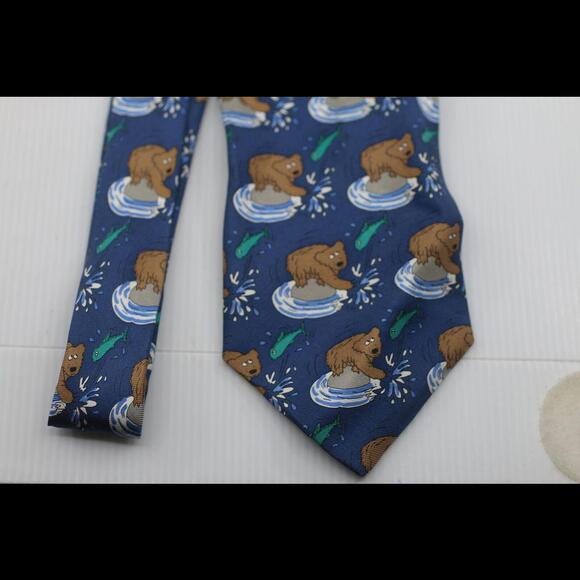 Ian hoot the rack salmon & bear silk tie - Picture 2 of 6